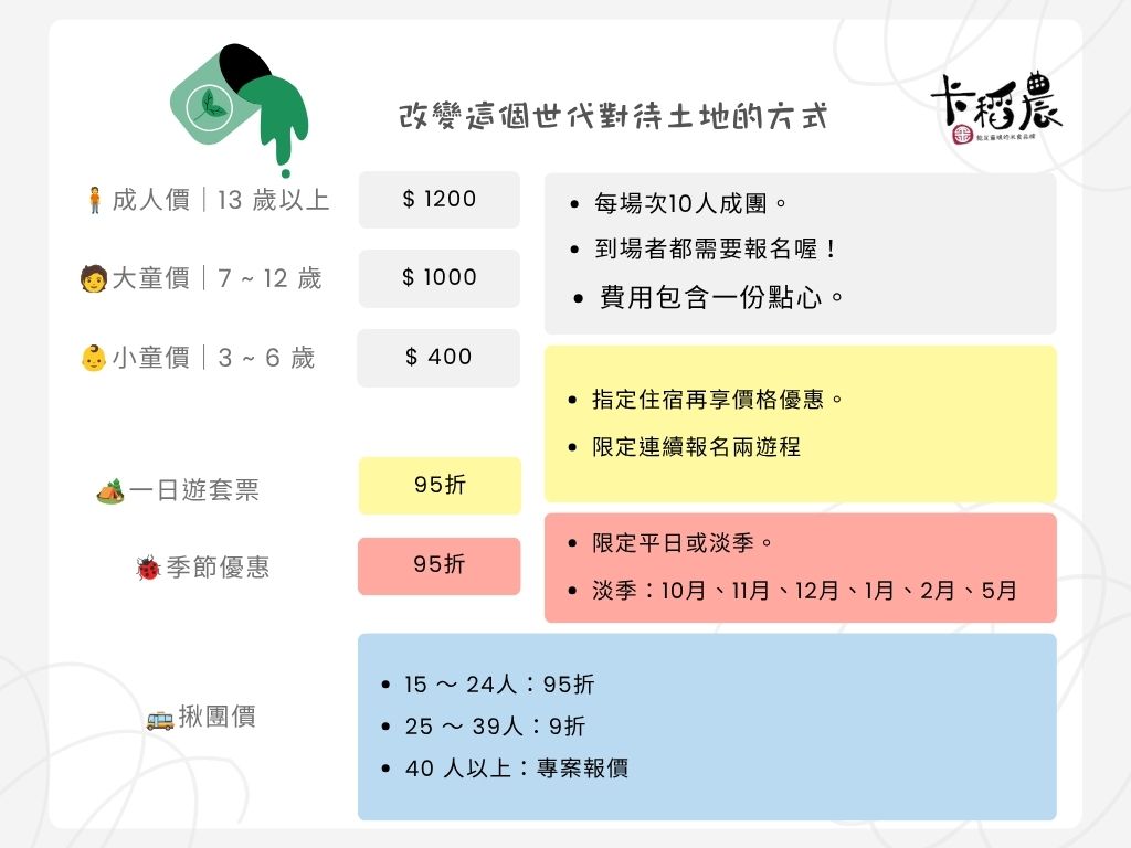 【SDGs15.8|3小時|植物染】為你的藝術品找到買主 2 植物染遊程價目表