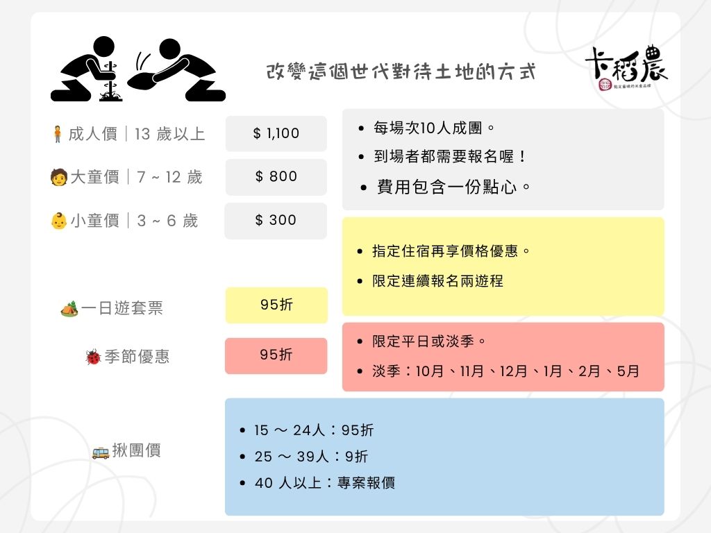 篝火遊程價目表