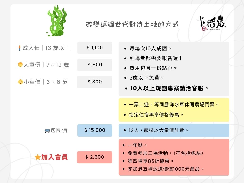 20250911 水草料理遊程價目表